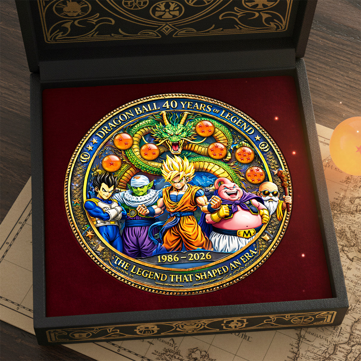 Celebrate 40 Years of Dragon Ball with a Personalized Tribute Metal Coin - Unique Gift for Fans Coin PopCulturePrints