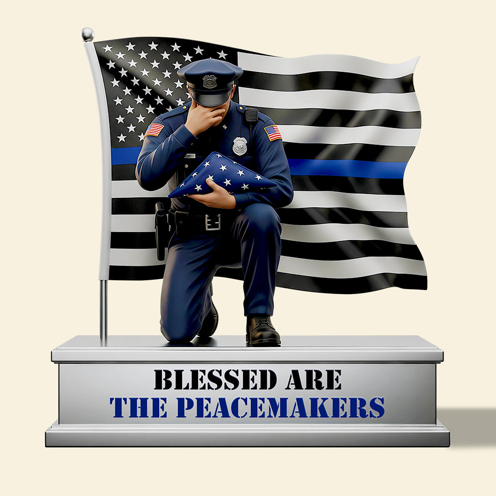 Blessed Are The Peacemakers - Personalized Police Honoring Acrylic Plaque Shaped Plaques PopCulturePrints