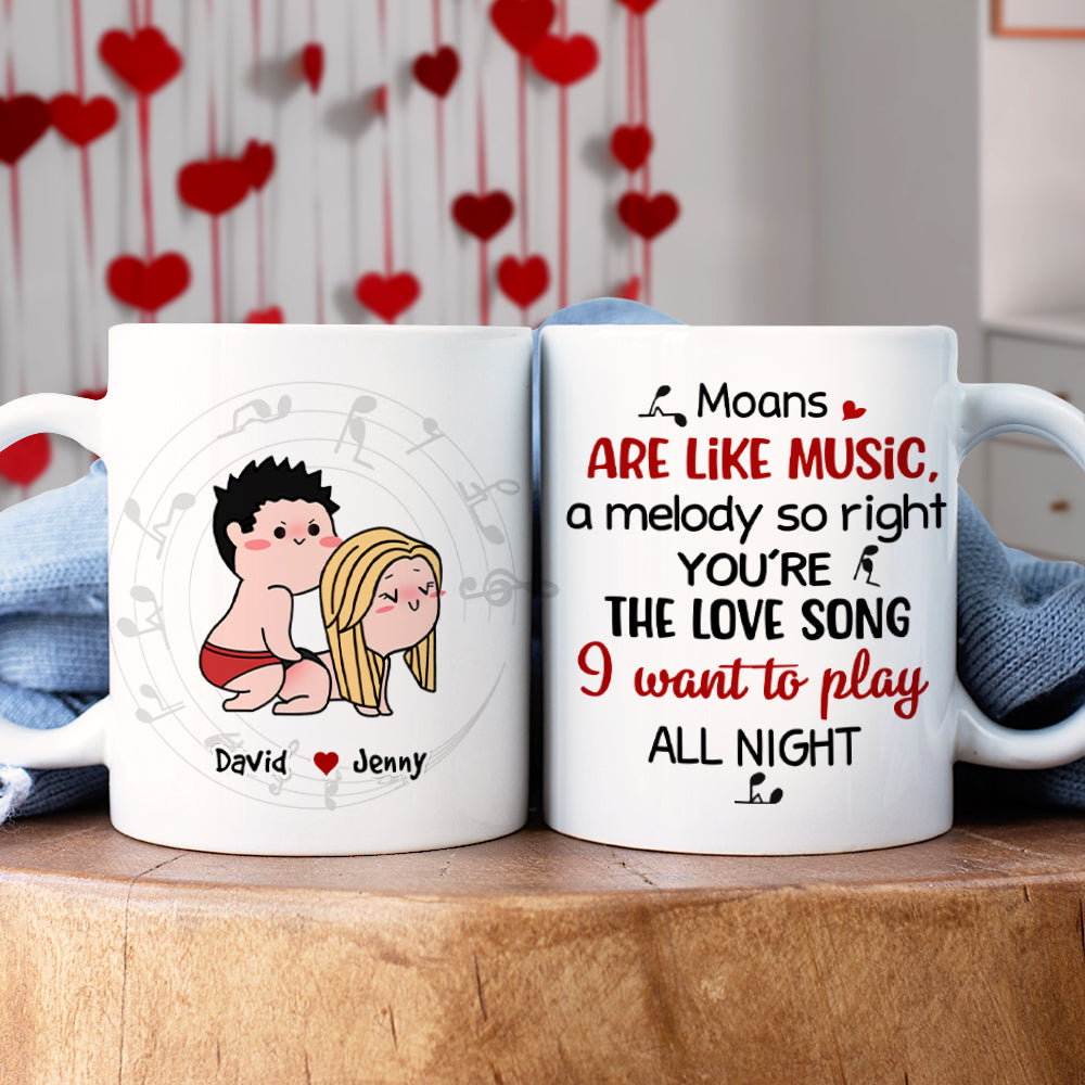 Personalized Couple's Coffee Mug - Love Song Moans Coffee Mug PopCulturePrints