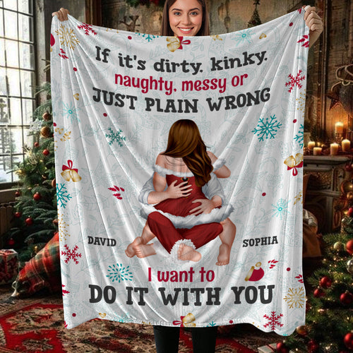 Personalized Kinky Christmas Blanket for Couples Blanket PopCulturePrints