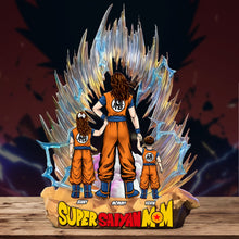 Load image into Gallery viewer, &quot;Empower Her with the Power of Love!&quot; - Personalized Super Saiyan Mom Plaque - Custom Gift for Mom, Grandma, and Special Women Shaped Plaques PopCulturePrints
