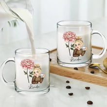 Load image into Gallery viewer, Bloom Where You&#39;re Planted - Personalized Women&#39;s Glass Mug with Birth Month Flowers Glass Mug PopCulturePrints
