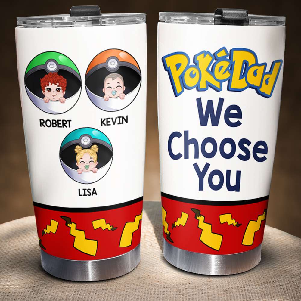 Personalized PokeDad Tumbler Cup - Unique Gift for Father's Day