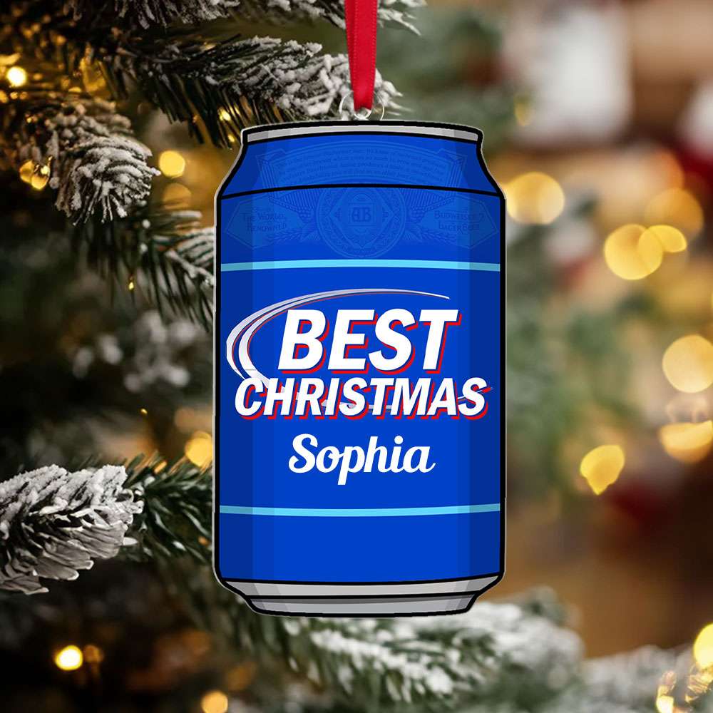 Personalized Christmas Beer Can Ornament for Beer Lovers Ornament PopCulturePrints