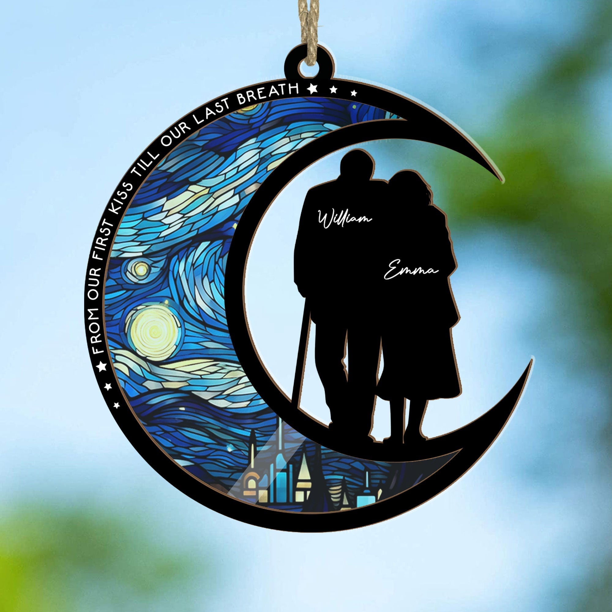 From Our First Kiss Till Our Last Breath - Personalized Suncatcher Ornament Suncatcher Ornament PopCulturePrints