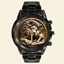Load image into Gallery viewer, With Love from the Heart, A Timeless Gift - Lion Dad Men&#39;s Watch - Personalized Gift for Dad Men&#39;s Watch PopCulturePrints

