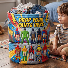 Load image into Gallery viewer, Drop Your Pants Here Quilted Laundry Basket - Personalized Gifts 03natn150726 Laundry Basket PopCulturePrints
