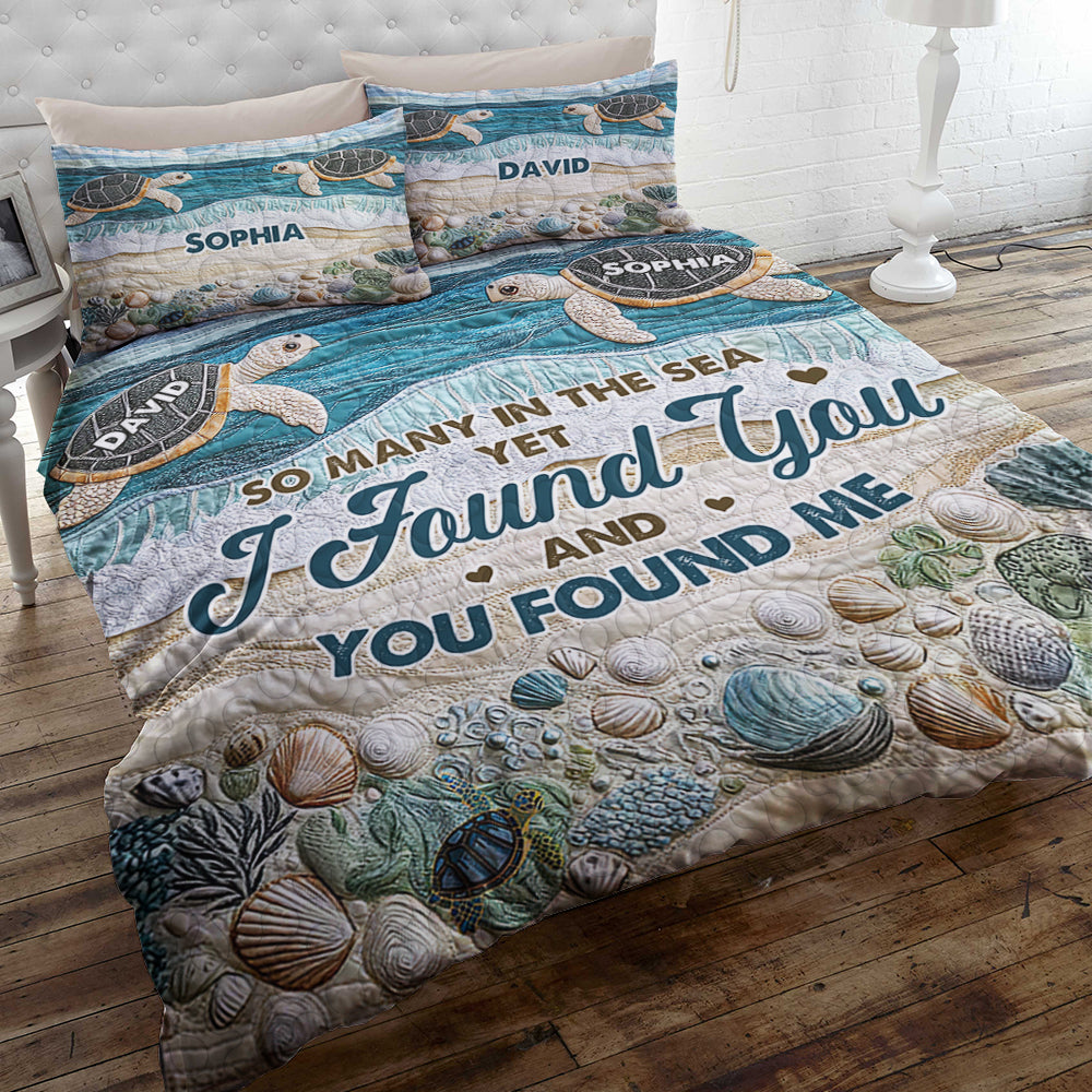 Personalized Couple Quilt Bed Set - 'I Found You' Design Blanket PopCulturePrints