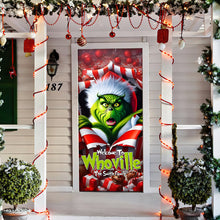 Load image into Gallery viewer, Personalized Christmas Door Cover - Welcome to Whoville (Your Family Name)
