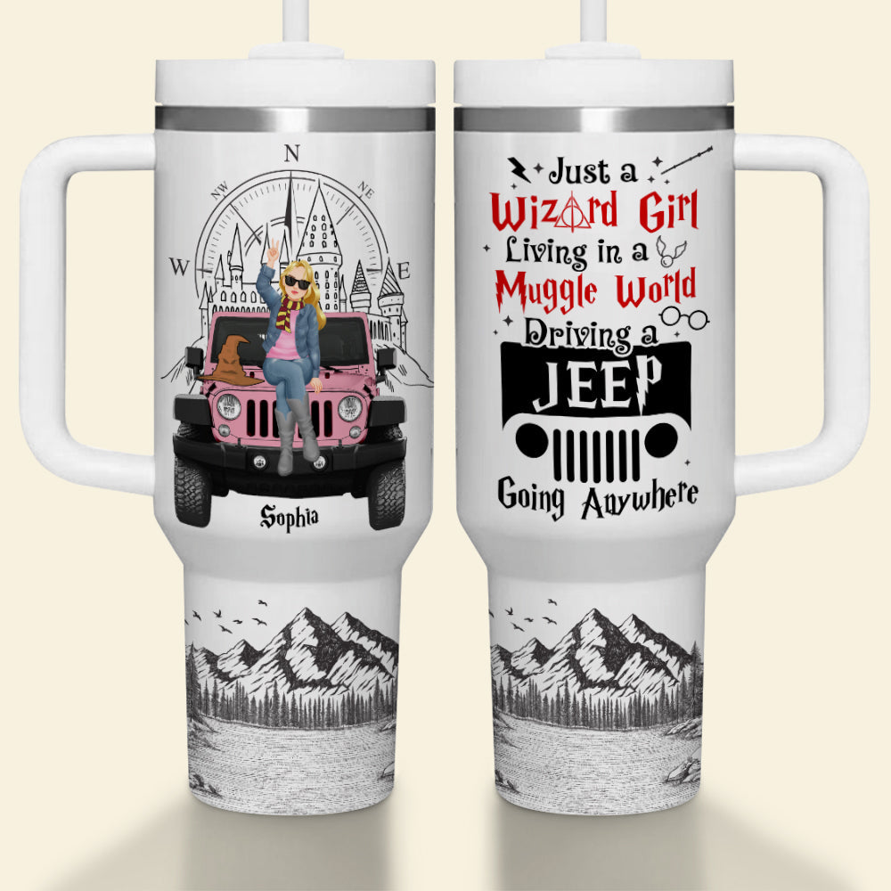 Wizard Girl in a Muggle World Travel Mug