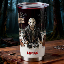 Load image into Gallery viewer, Hi, I’m Chucky! Wanna play? - Personalized Horror Fans 20oz Tumbler Tumbler Cup PopCulturePrints

