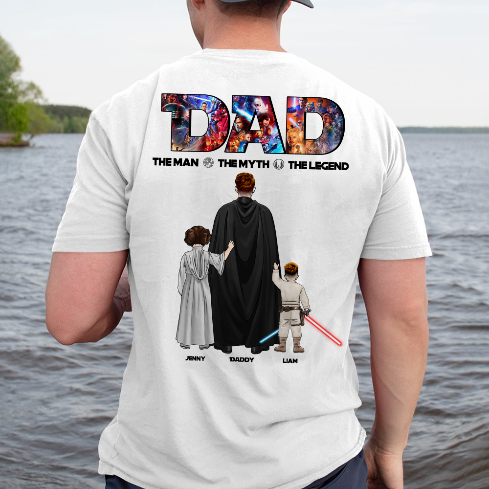 A Legend in Every Stitch - The Galaxy Dad Shirt - Personalized Gift for Dad Shirts PopCulturePrints