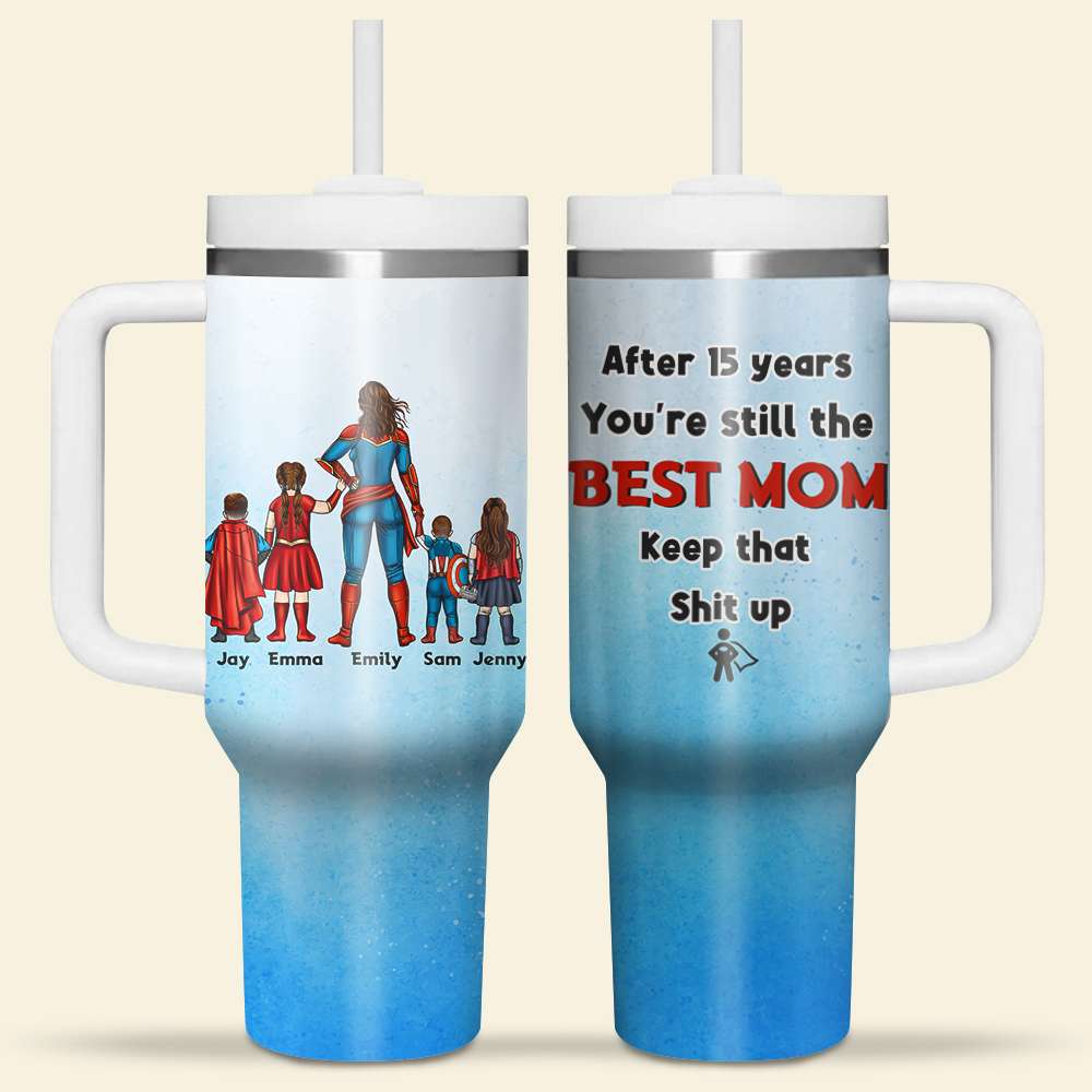 Custom Superhero Mom Tumbler - Personalized Gift for Mom Tumbler Cup PopCulturePrints