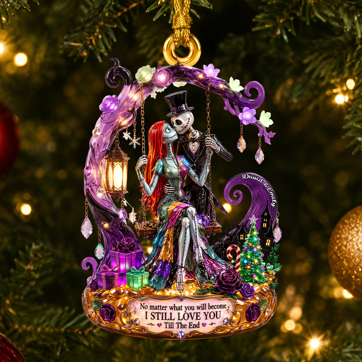 Eternal Kiss Acrylic Ornament - A Personalized Gift for Couples Who Love Each Other