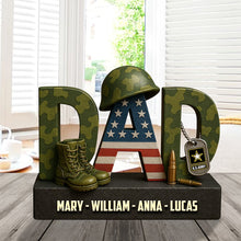 Load image into Gallery viewer, Custom Military Logo Gifts for Veteran Dad - Personalized Tribute from Family Shaped Plaques PopCulturePrints
