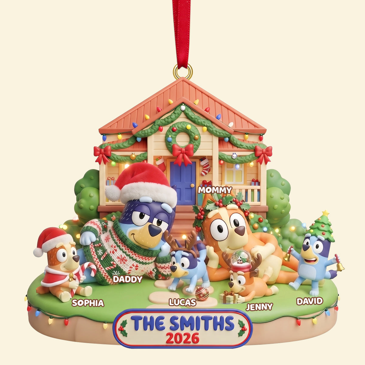 “Bringing Family Together: Cozy Family Christmas Ornament - Personalized Gift for Christmas Lovers!”