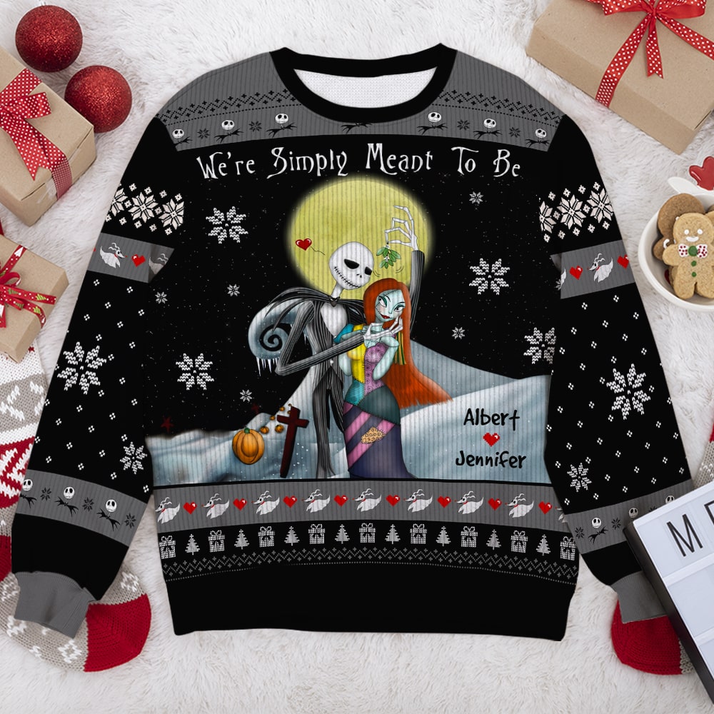Personalized Cartoon Couple Ugly Christmas Sweater - Perfect Holiday Gift for Valentine's Day Gifts Ugly Christmas Sweater PopCulturePrints