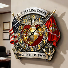 Load image into Gallery viewer, Honor The Past - Custom Veteran Wall Clock - Perfect Gift for Military Heroes Hanging Wall Clock PopCulturePrints
