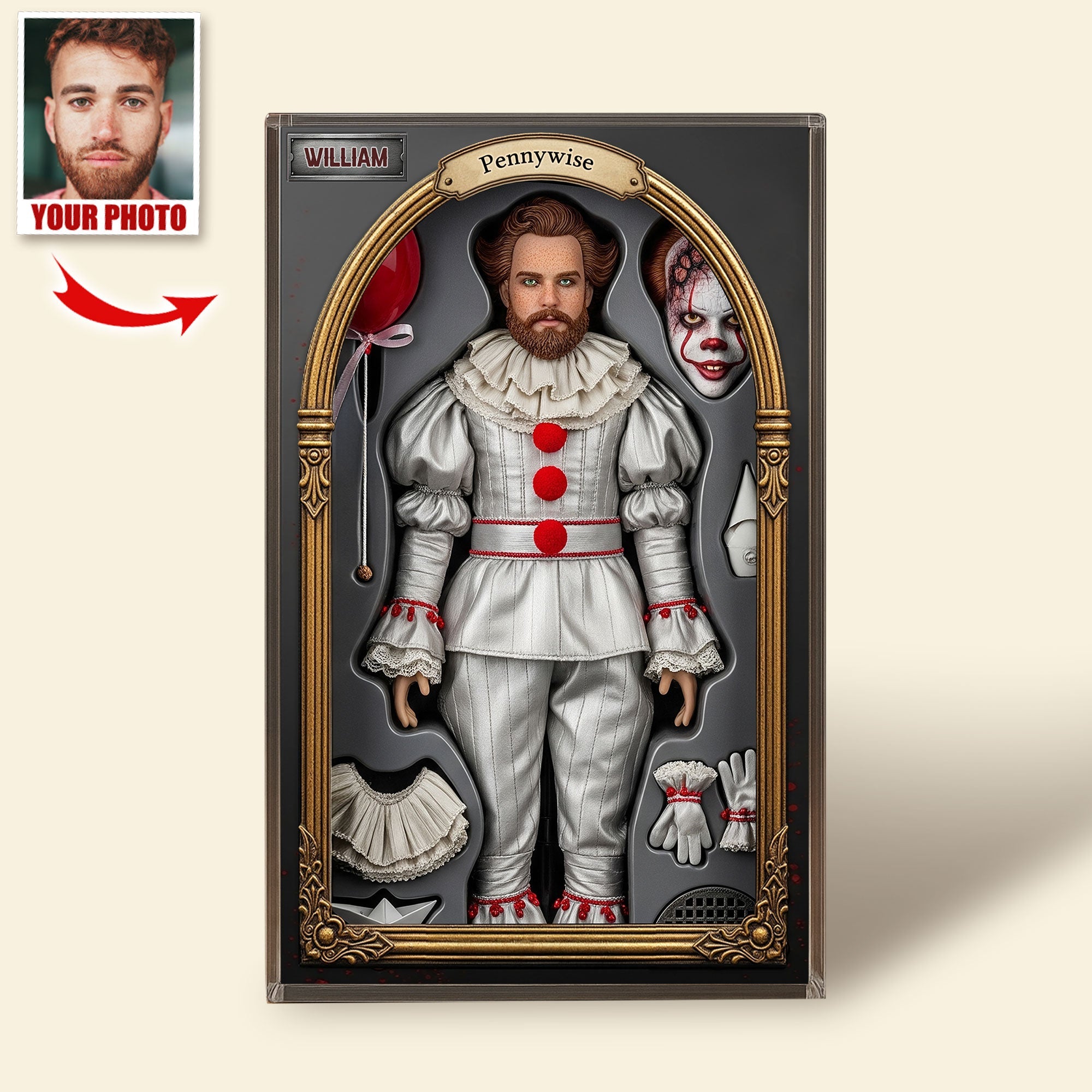 Face Your Fears with Custom Horror Character Plaque - A Unique Gift for Horror Lovers Shaped Plaques PopCulturePrints