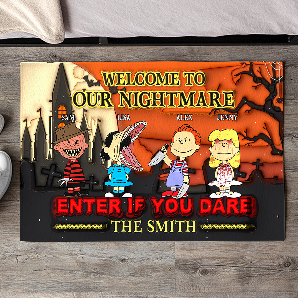 Personalized Family Halloween Doormat - Welcome to Our Nightmare