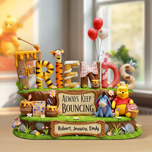 Load image into Gallery viewer, Always Keep Bouncing - Cartoon Friends Acrylic Plaque - Personalized Gifts For Friends Shaped Plaques PopCulturePrints
