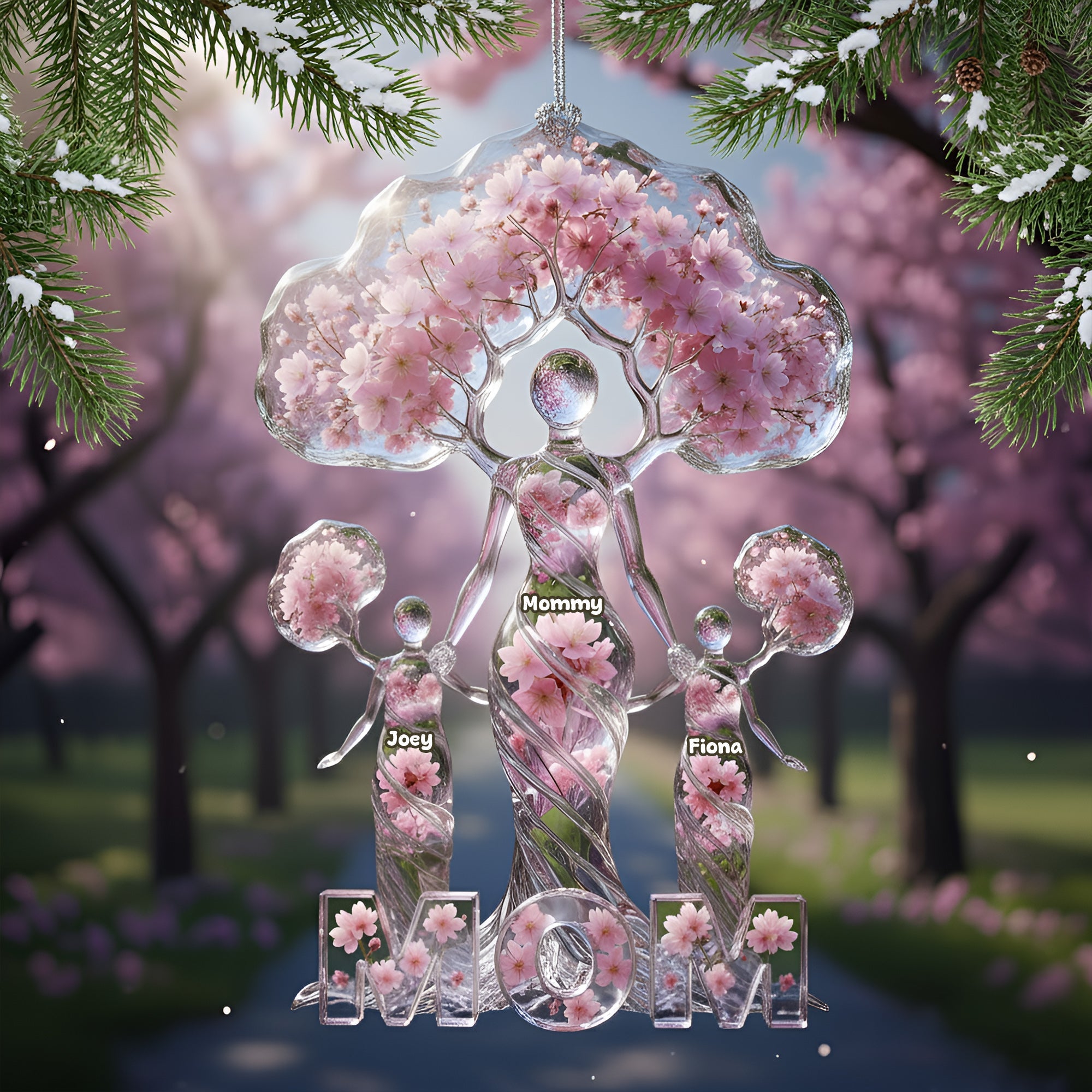 "Embrace the Love: Personalized Tree of Life Ornament - Unique Gift for Mom, Grandma, and More!" Ornament PopCulturePrints