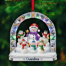 Load image into Gallery viewer, Grandma’s Snowman Family Ornament - A Cherished Personalized Christmas Gift For Grandma Ornament PopCulturePrints
