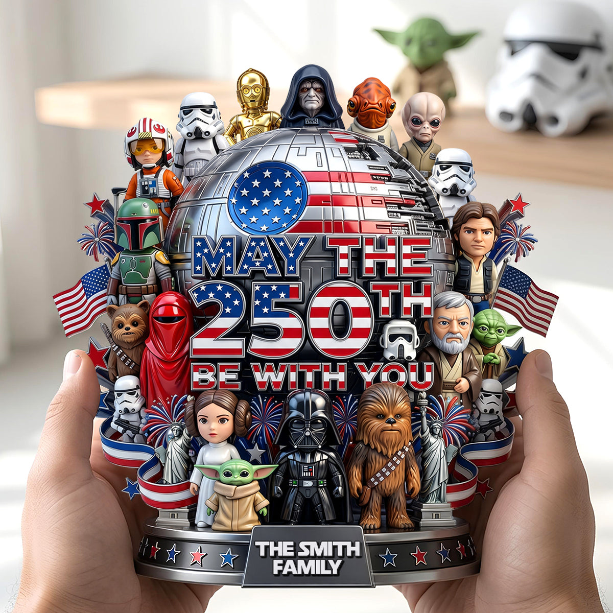 “May the 250th Be With You” - Personalized Acrylic Plaque for Patriots
