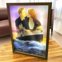 Load image into Gallery viewer, Personalized Couple Light Frame - Titanic Inspired Gift Light Picture Frame PopCulturePrints
