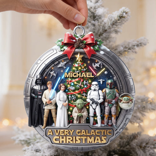 “A Very Galactic Christmas” - Personalized Acrylic Ornament - Perfect Gift for Star Wars Fans Ornament PopCulturePrints