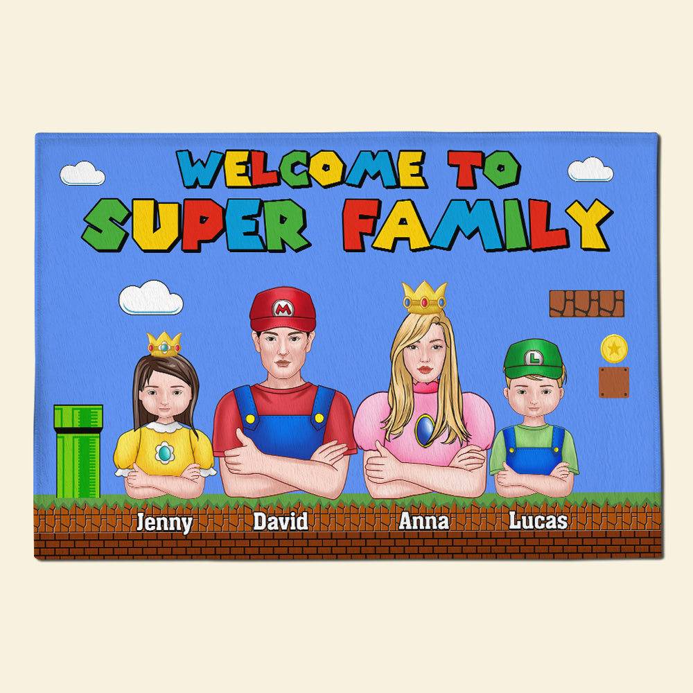 Personalized Super Family Doormat - Custom Names & Characters Doormat PopCulturePrints