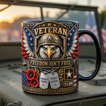 Load image into Gallery viewer, Freedom Isn't Free - Proudly Served Magic Ceramic Coffee Mug - Personalized Veteran Gift
