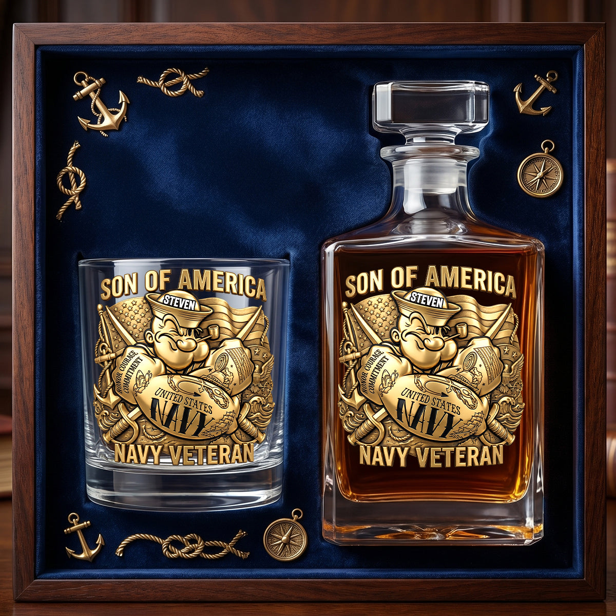 Ultimate Military Decanter Set - Personalized Gifts For Veterans 03nadh180626 Bottle PopCulturePrints