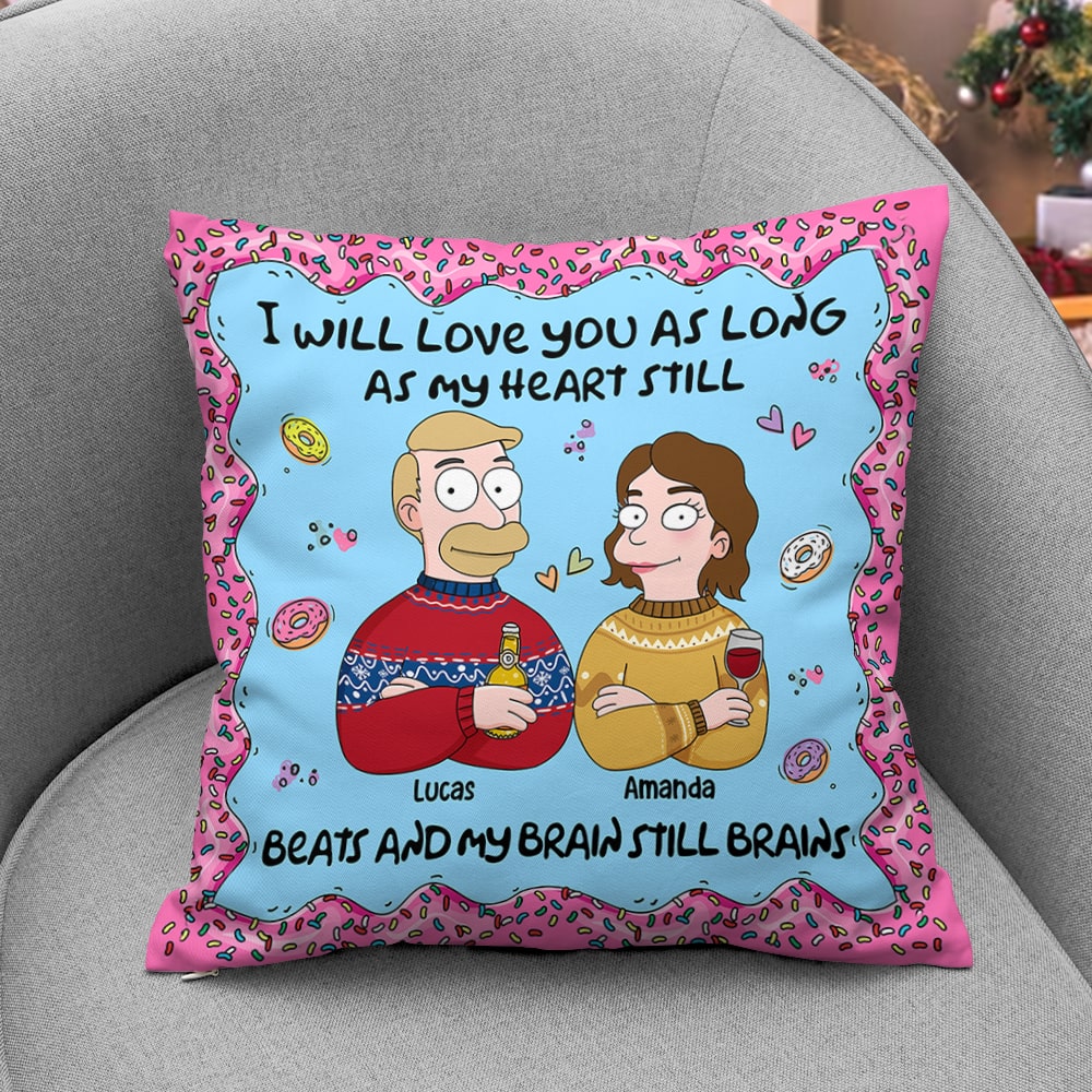 Custom Cartoon Couple Love Pillow - Personalized Valentine's Day Gifts Pillow PopCulturePrints