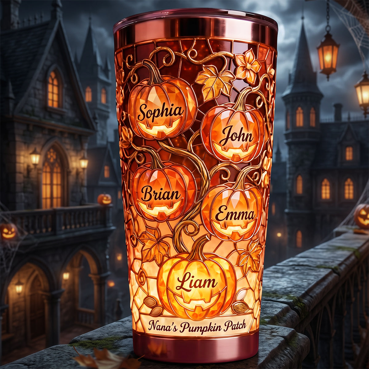 “Fall Into Fun with Personalization!” - Ookie Grandma Pumpkin Patch Tumbler - Custom Gift for Grandma, Mom, and Loved Ones Tumbler Cup PopCulturePrints