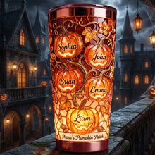 Load image into Gallery viewer, “Fall Into Fun with Personalization!” - Ookie Grandma Pumpkin Patch Tumbler - Custom Gift for Grandma, Mom, and Loved Ones Tumbler Cup PopCulturePrints
