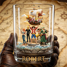Load image into Gallery viewer, Adventure Awaits: Personalized Adventure Crew Round Glass Gift Glass PopCulturePrints
