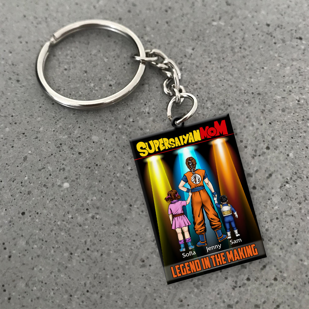 Super Saiyan Mom Personalized Keychain - Custom Gift for Mother's Day Keychains PopCulturePrints