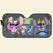 Load image into Gallery viewer, Custom Family Cartoon Windshield Sunshade Doormat PopCulturePrints
