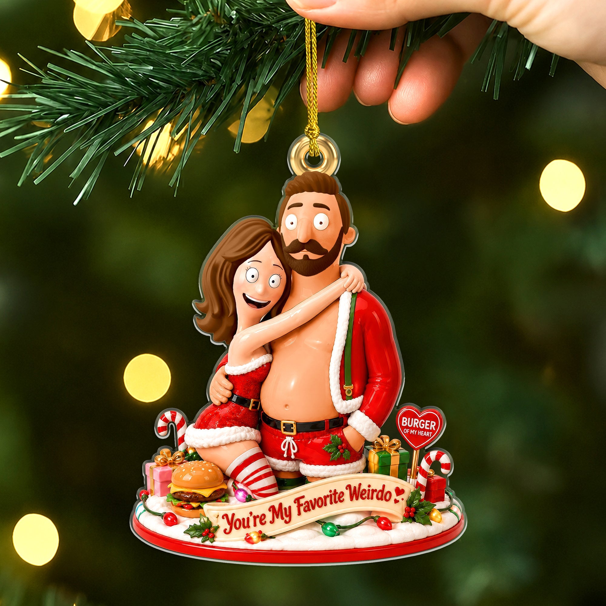You're My Favorite Weirdo - Personalized Acrylic Ornament for Couples | Unique Christmas Gift