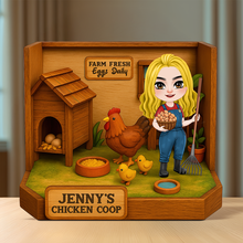 Load image into Gallery viewer, “Farm Fresh Eggs Daily” - Personalized Chicken Coop Plaque - Unique Gift for Farmers, Garden Lovers, and Special Occasions Shaped Plaques PopCulturePrints
