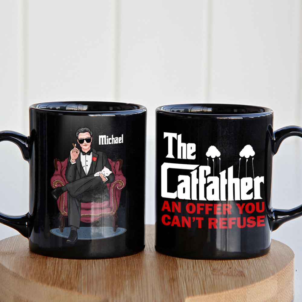 The Cat Father Personalized Coffee Mug - An Offer You Can't Refuse Coffee Mug PopCulturePrints