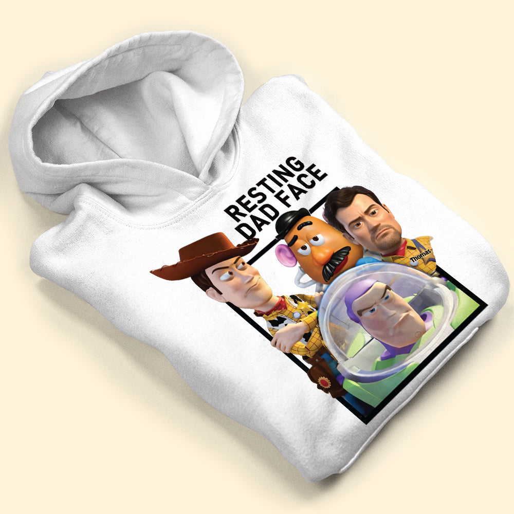 “Embrace the Funny Side of Fatherhood” - Fun Custom Photo Resting Dad Face Shirt - Personalized Gift for Dad, Grandpa, and Fathers Day Shirts PopCulturePrints