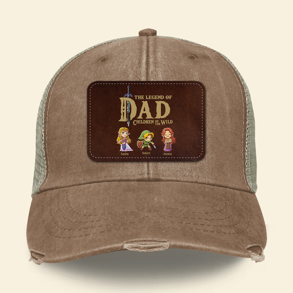 Legend of Dad Personalized Distressed Cap - Themed Gift for Father's Day Caps PopCulturePrints