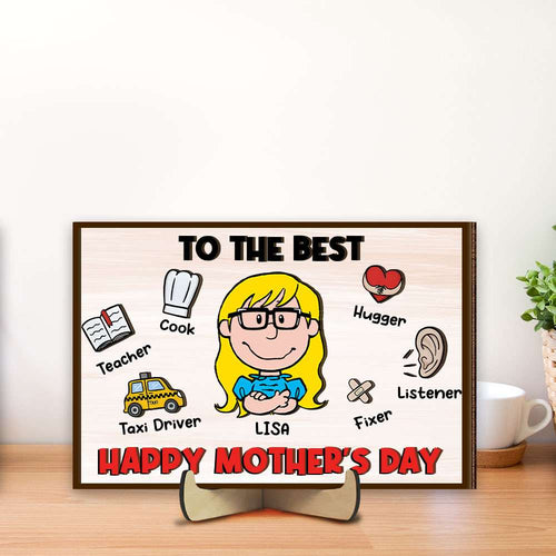 To the Best, Happy Mother's Day - Personalized Wood Sign for Mom Wood Sign PopCulturePrints