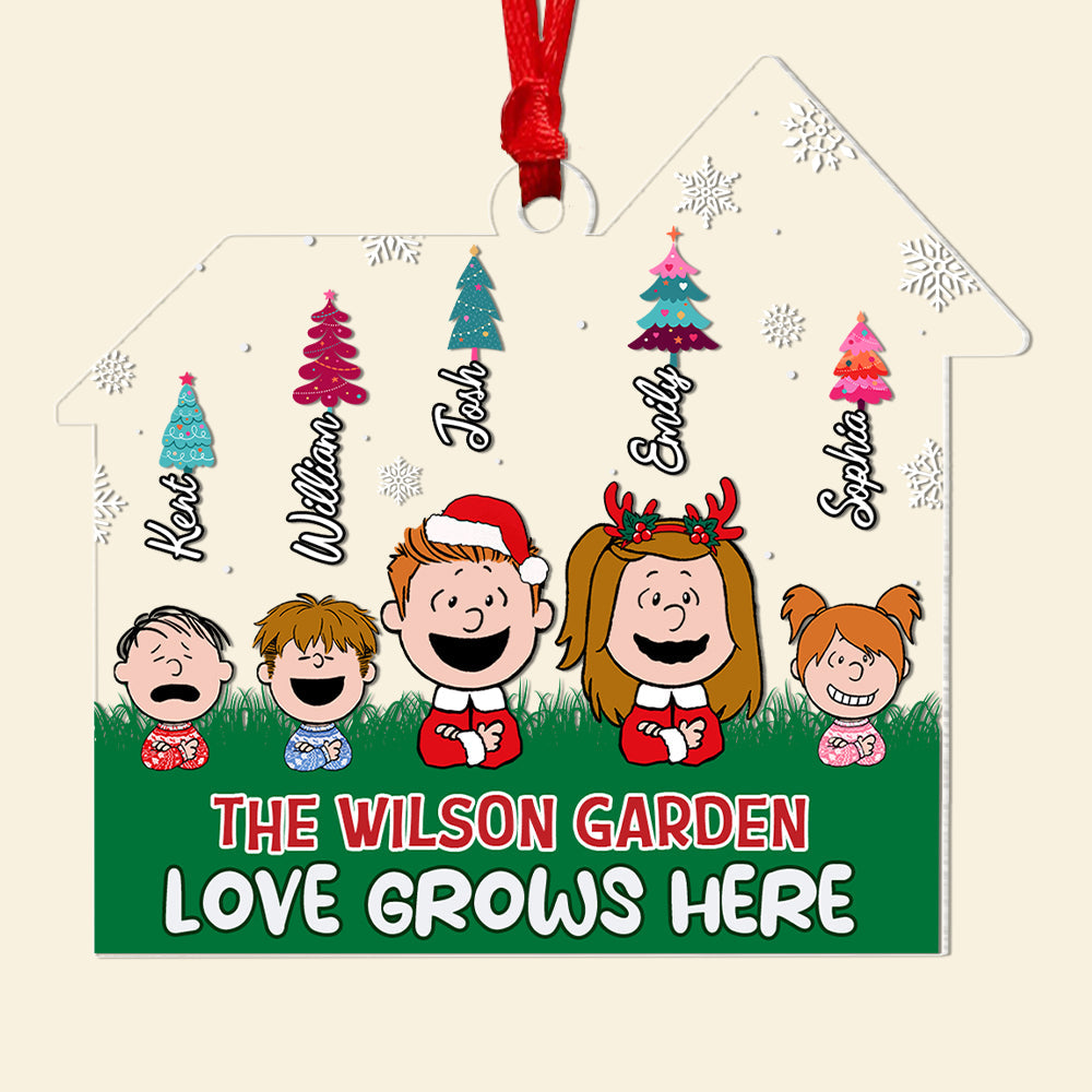 Personalized Family Christmas Ornament – Love Grows Here