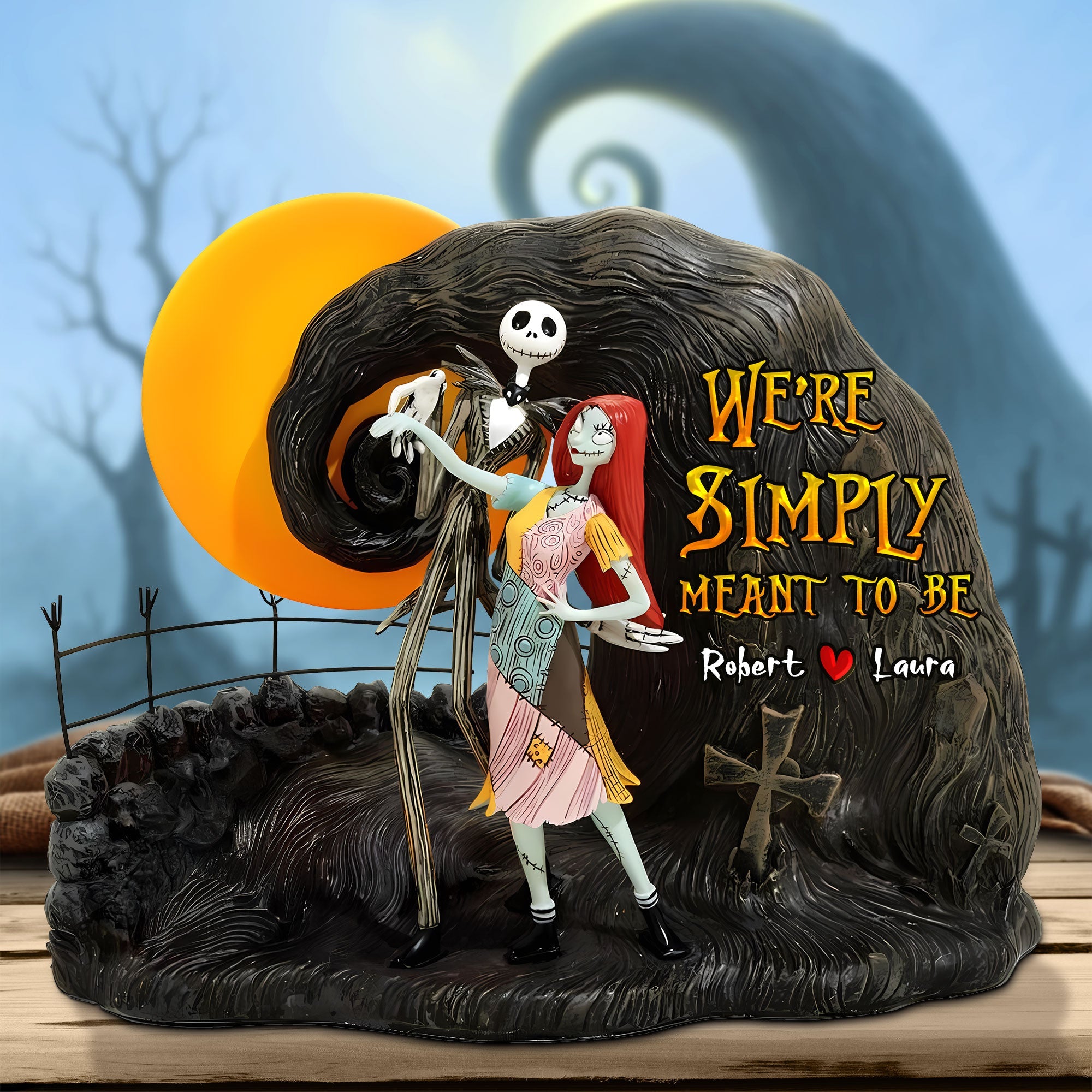 We're Simply Meant to Be - Horror Couple Plaque - Personalized Gifts for Couples Shaped Plaques PopCulturePrints