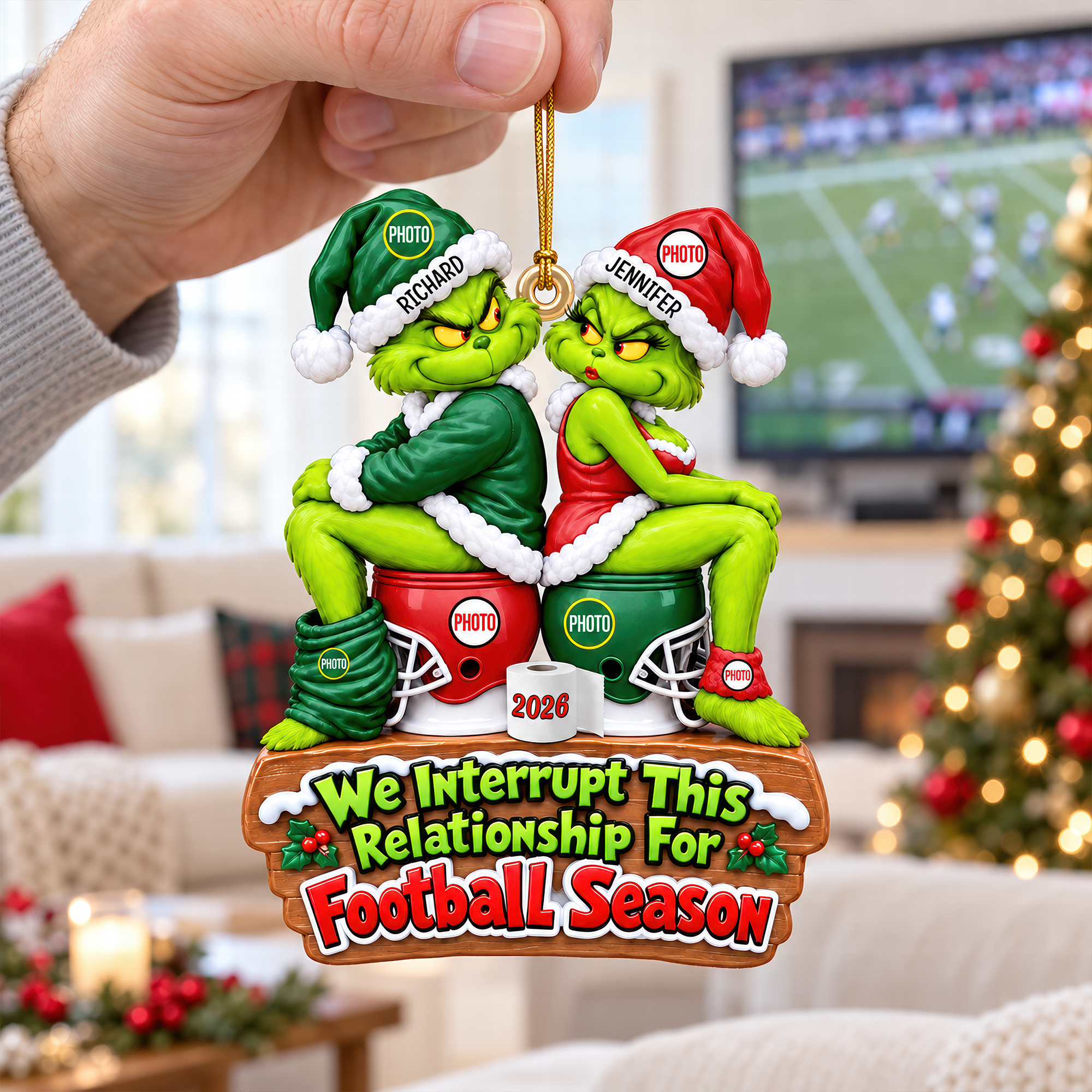We Interrupt This Relationship for Football Season - Personalized Gift for Sport-Loving Couples Ornament PopCulturePrints