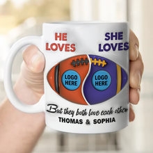 Load image into Gallery viewer, Personalized Football Coffee Mug for Couples | Unique Valentine&#39;s Day Gifts Coffee Mug PopCulturePrints

