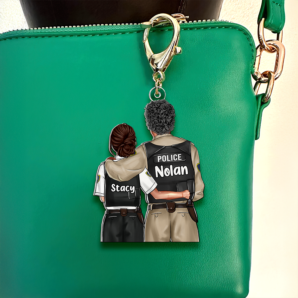 Custom Police Couple Keychain – Meaningful Personalized Valentine's Day Gifts Keychains PopCulturePrints